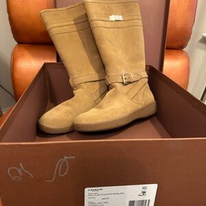 Coach Women's Natural Suede Winter Boots